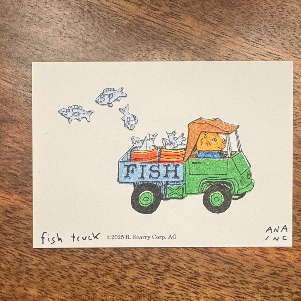 Inciardi Mini Print Richard Scarry Fish Truck